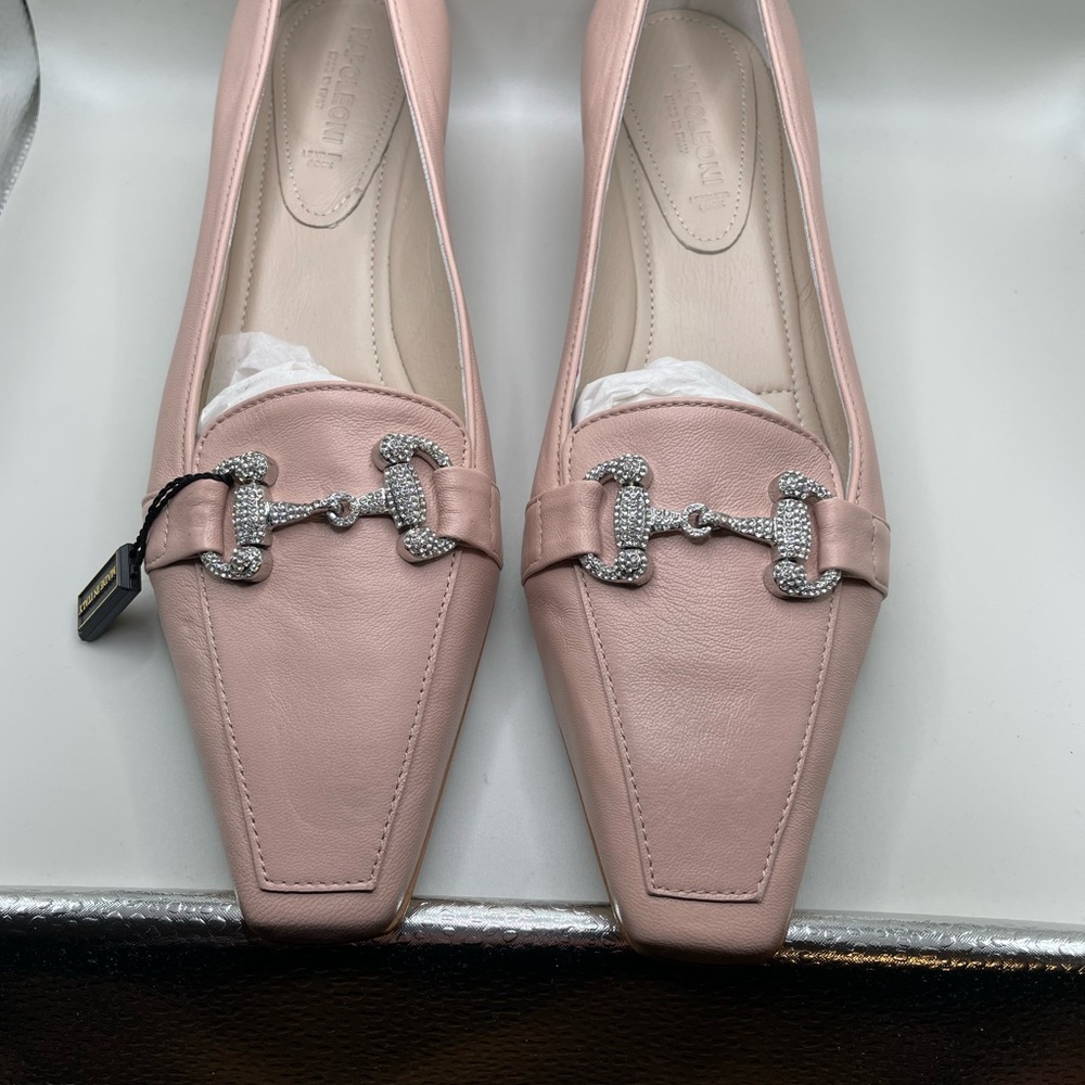 Napoleoni Made In Italy pointy toe heel with embellishment Size 42 Pink/Beige